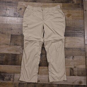 L.L. Bean Tropicwear Zip-Off Convertible Pants‎ Women's Large Petite Beige Khaki